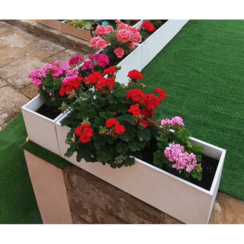 Bac à fleurs en béton BALKO 100 Blanc